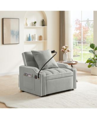 + 3-in-1 + Fabric (Grey) + Convertible Sleeper + Sofa Bed