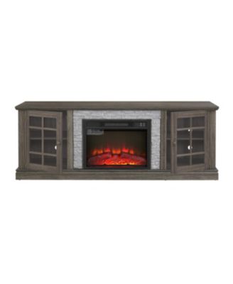 Streamdale 70" TV Stand with Fireplace & Storage, Grey Media Console