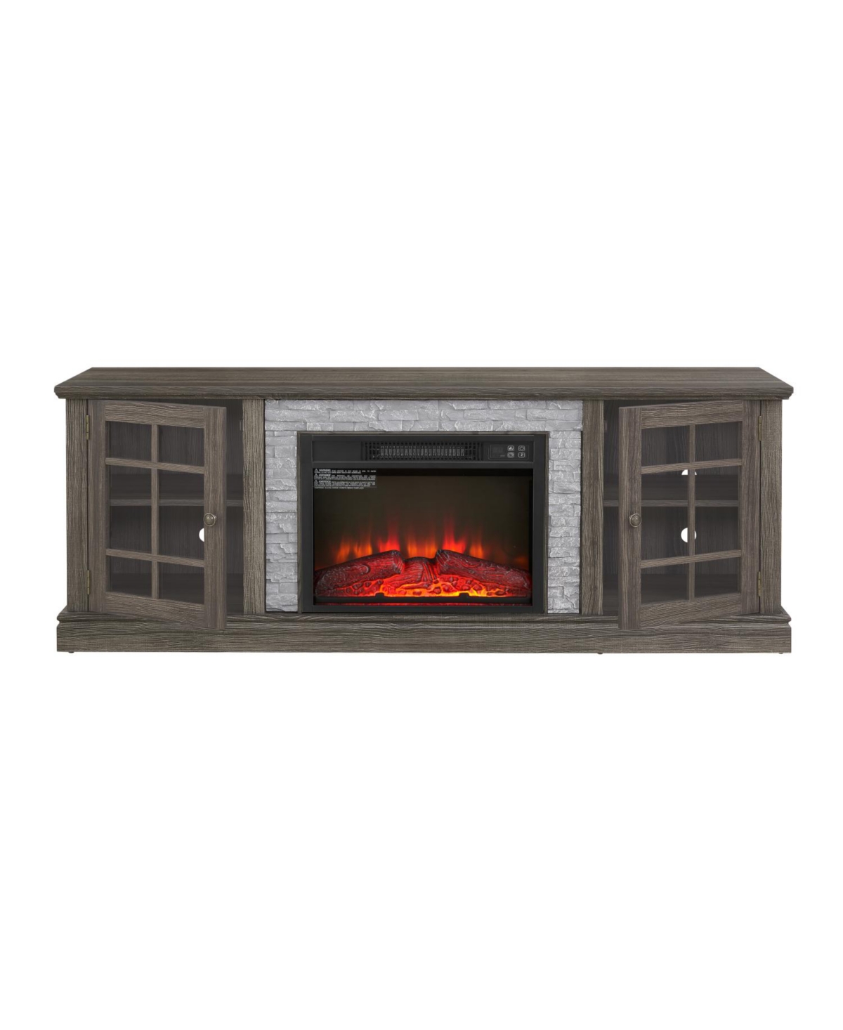 Streamdale Furniture Streamdale 70" Tv Stand with Fireplace & Storage, Grey Media Console