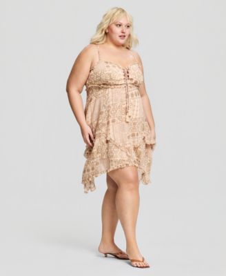 Trendy Plus Size High-Low Tiered Cami Dress