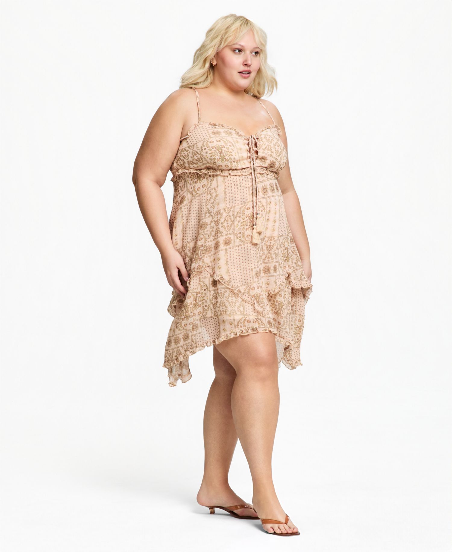 Trendy Plus Size High-Low Tiered Cami Dress
