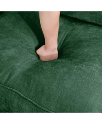 Green Chenille 2-Seater Sofa with Pull-Out Storage