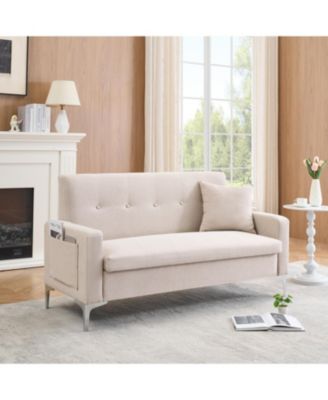 57" Beige Sofa with Storage - Living Room, Apartment, Home Office