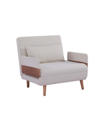 Convertible Sleeper Sofa Bed - Linen Fabric, Adjustable Backrest