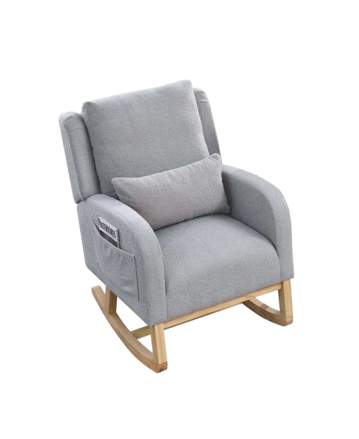 Streamdale Furniture 27.5" Modern Accent Rocker Armchair with Lumbar Pillow & Pockets