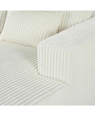 Corduroy Sofa Bed with Pillows