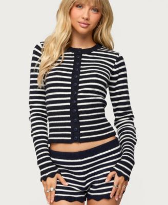 Women's Soren Contrast Striped Knit Cardigan