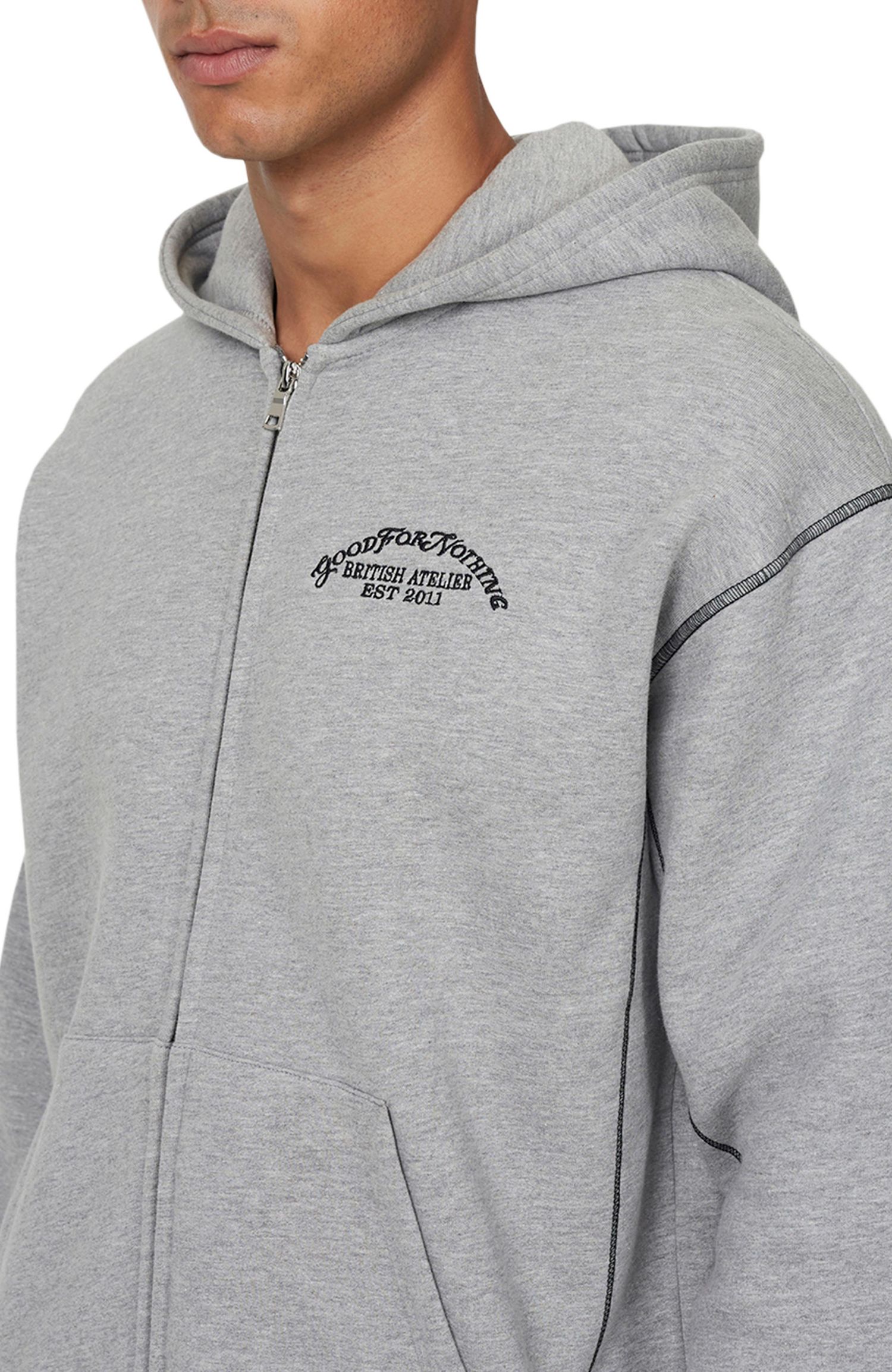 Men's Cover lock Vintage Zip Hoodie