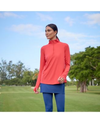Women's UPF 50+ Sun Protective Relaxed Mock Zip Top