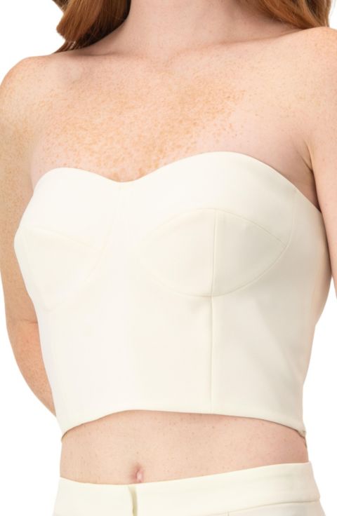 Женский топ Ivonne Solid Natural Tube Crop, цвет: Натуральный