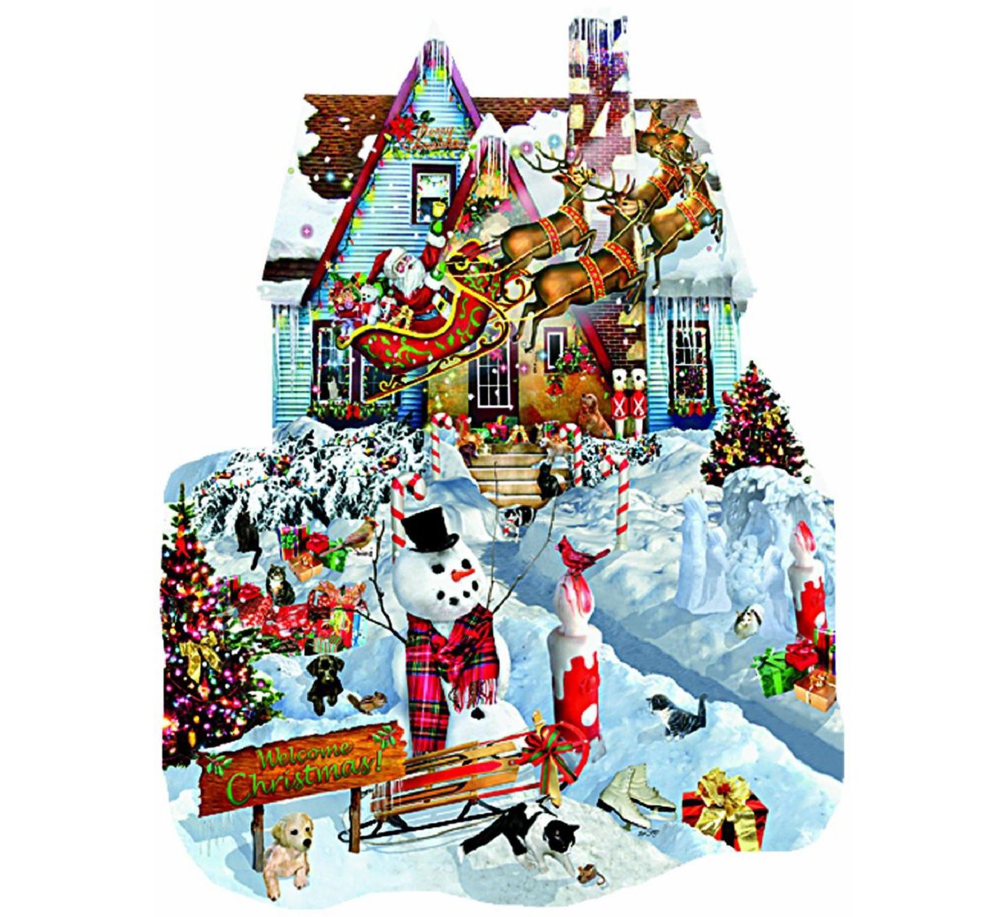 Детский пазл SunsOut Christmas at Our House 1000 Piece Special-Shape Jigsaw Puzzle, от 15 лет — фото 2