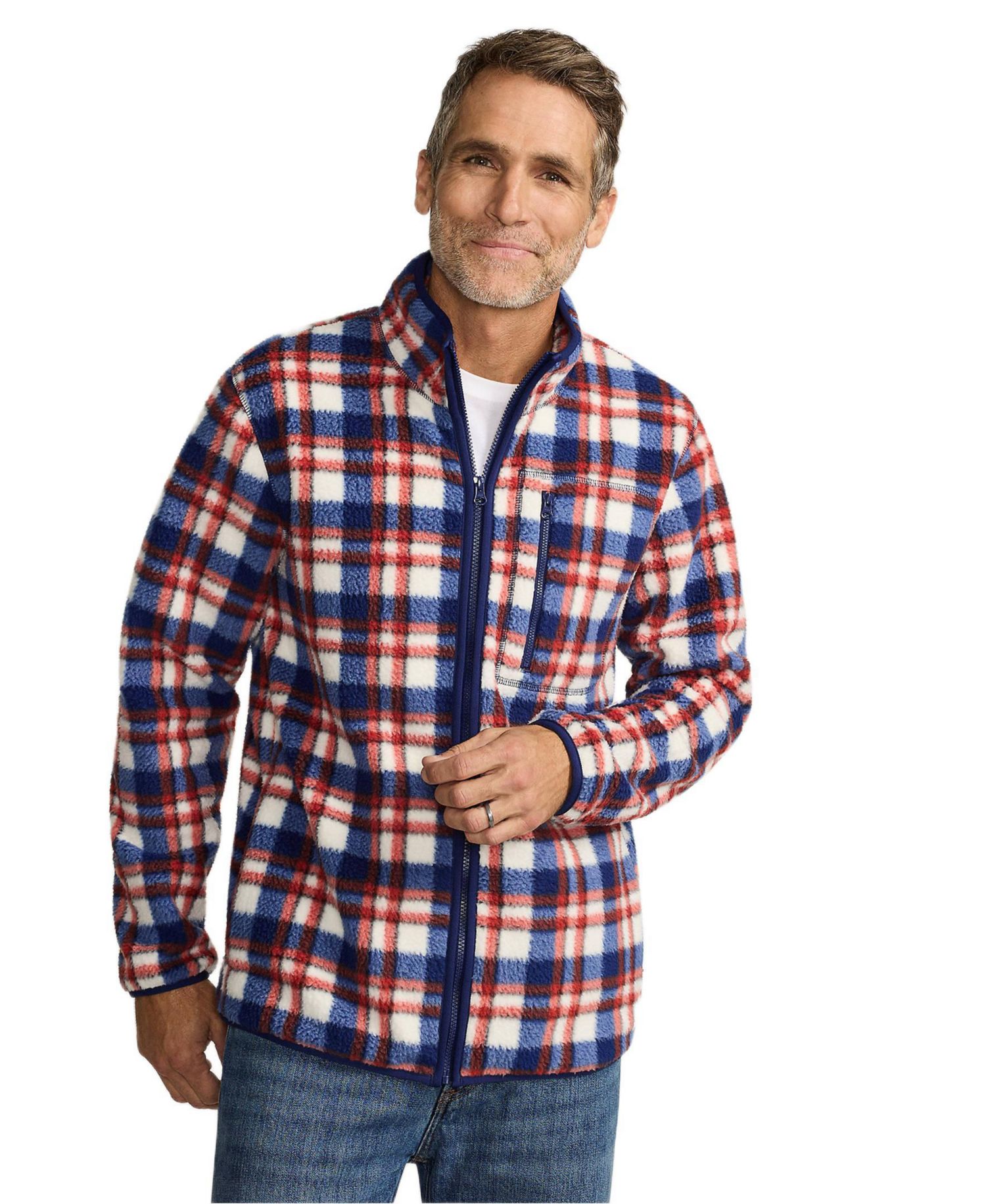 Men's Print Full Zip High Pile Fleece Jacket