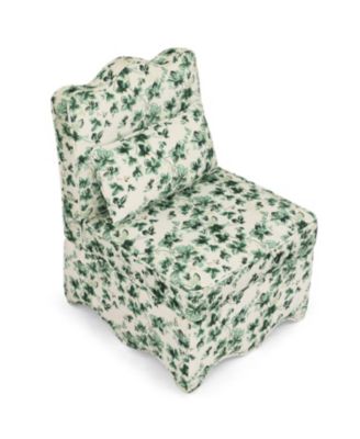 Flannel Dining Chair - Soft Seat & Back Lumbar Pillow Living Room - GREEN