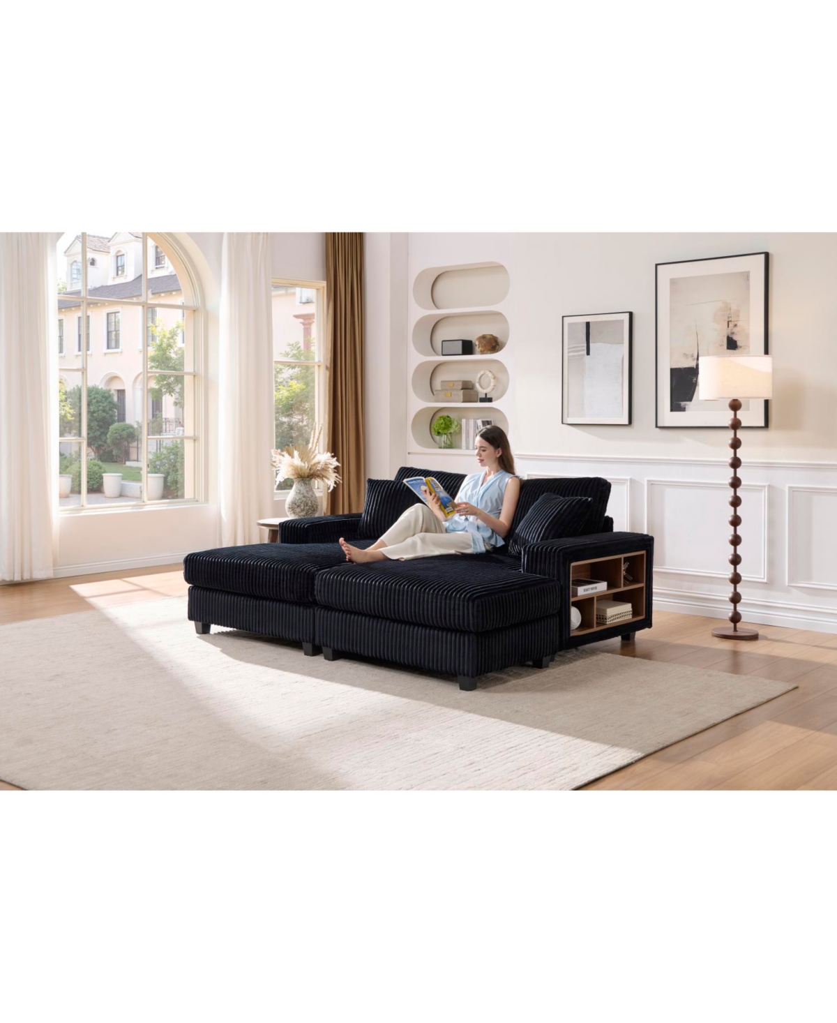 Streamdale Furniture + 1 Pc. + Corduroy + Convertible + Sofa Bed