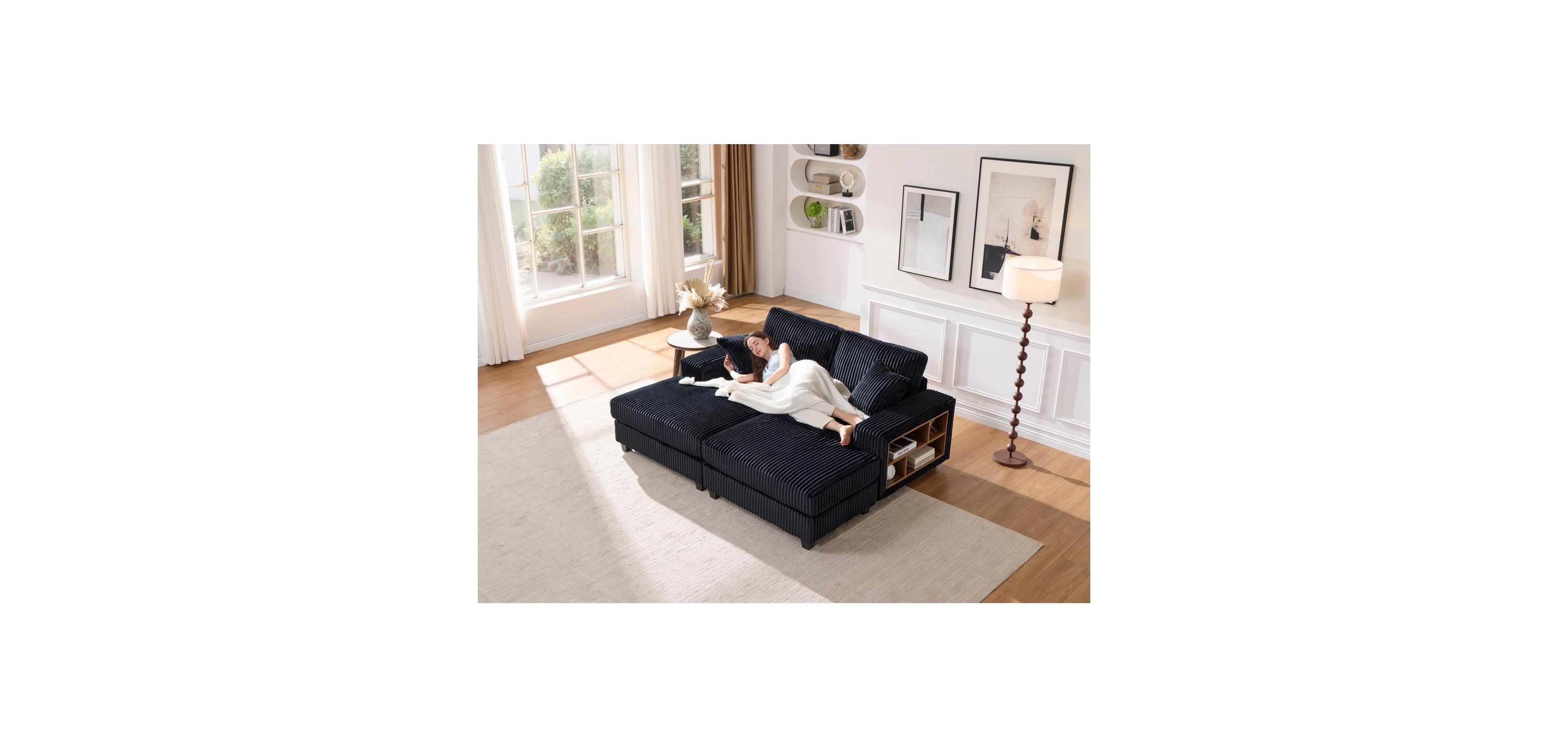 Streamdale Furniture + 1 Pc. + Corduroy + Convertible + Sofa Bed