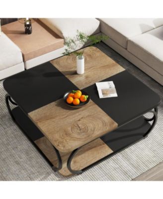 2-Tier Low Coffee Tables, with Metal Frame