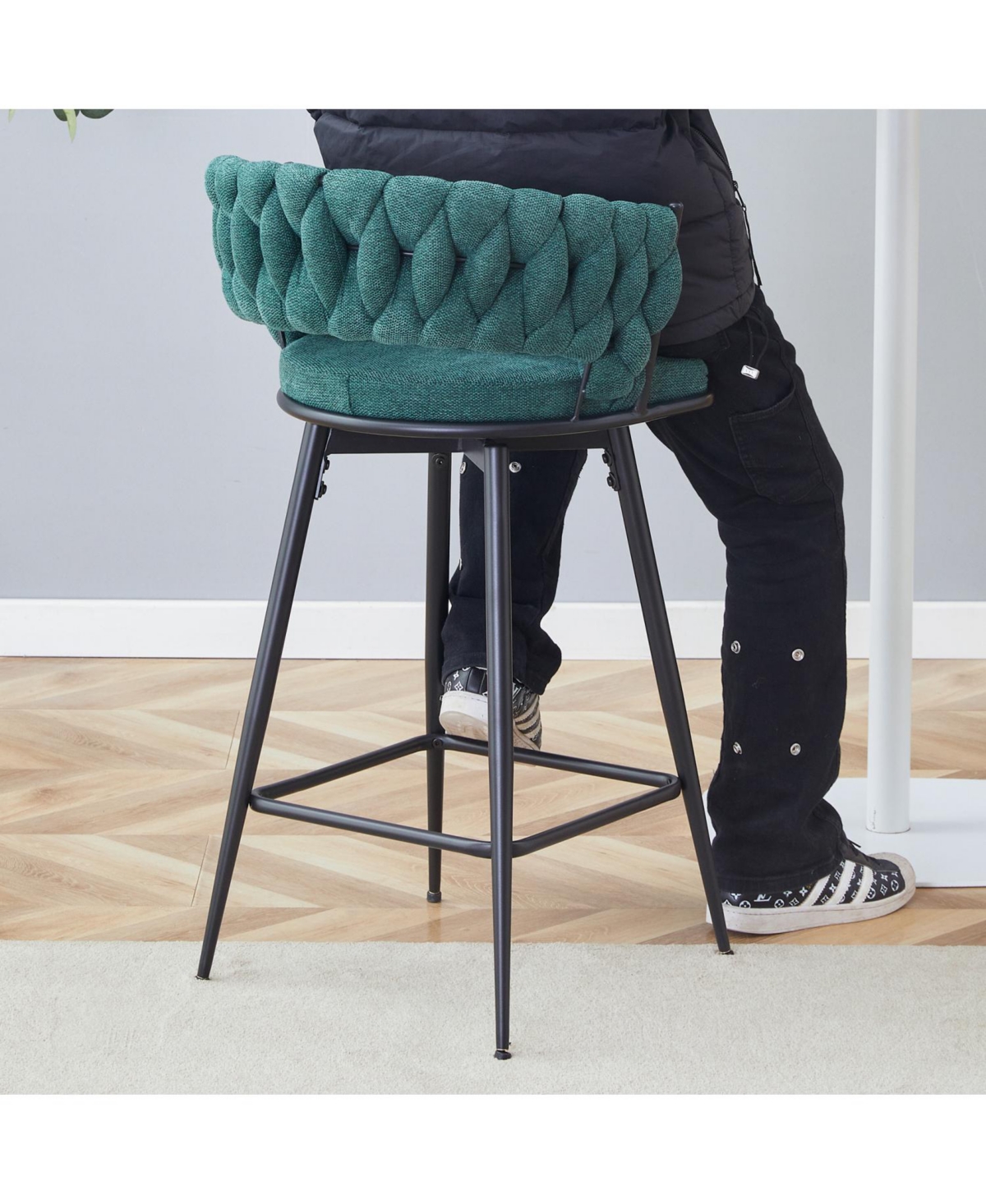 Streamdale Furniture Retro Green Rotating Bar Stools