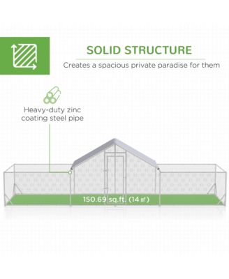 Chicken Run for 12-14 Chickens with Cover for Outdoor, Backyard