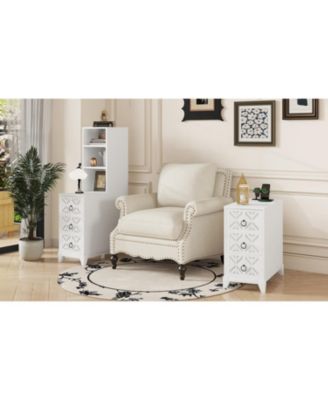  End Table with 3 Drawers & Shelves