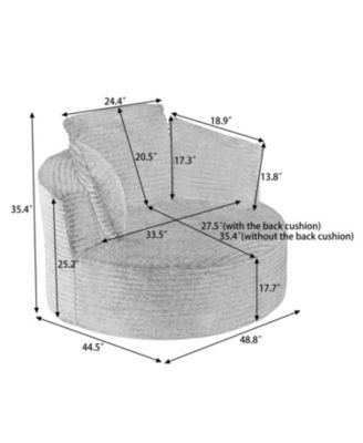 Streamdale Corduroy Round Chair - Cushioned Backrest - Modern Comfort