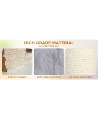 84.6 Light Gray Cat Tree Wide Base 3 Condos 11 Sisal Posts Ladder 2 Hammocks Interactive Toy