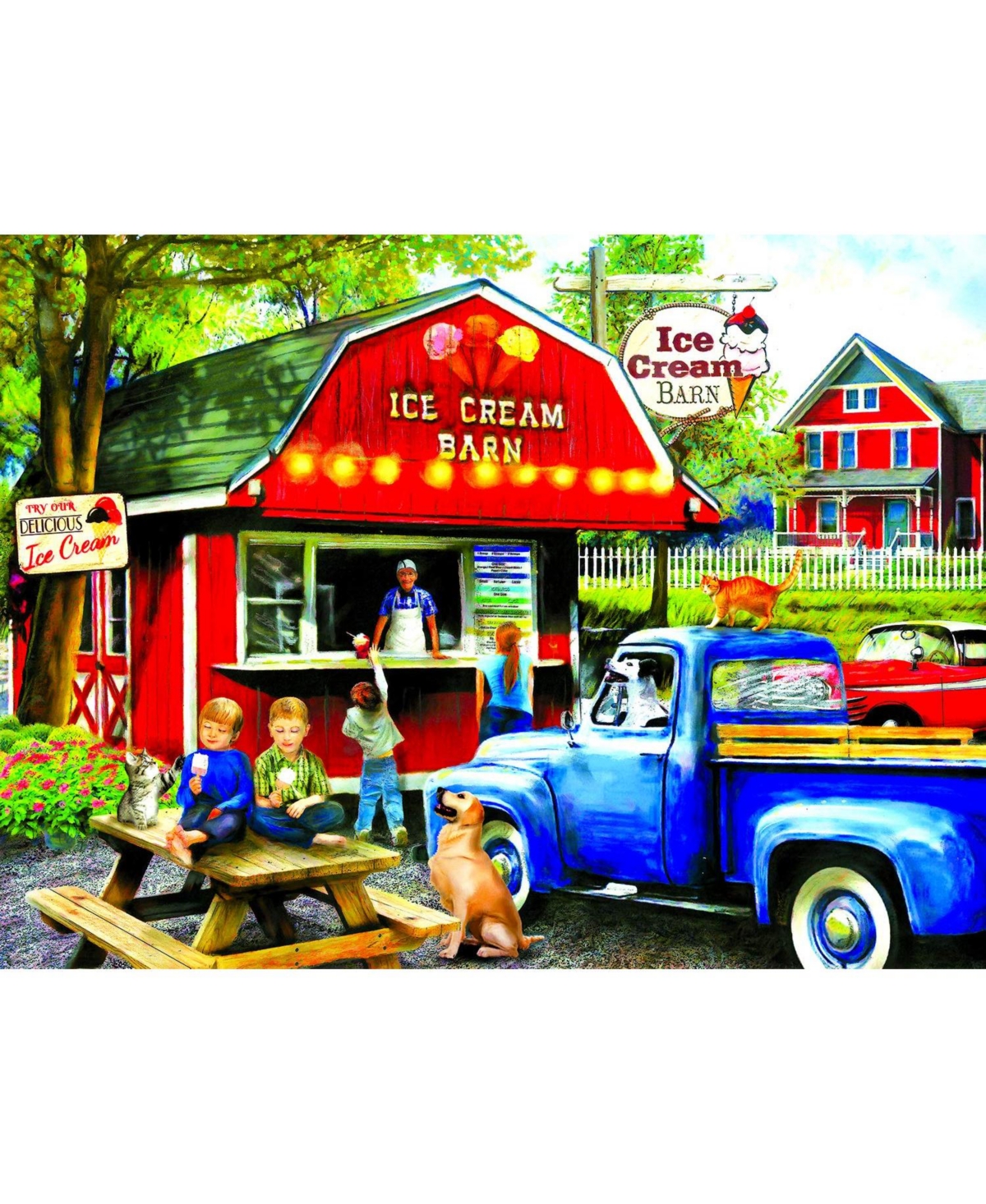 SunsOut The Ice Cream Barn 1000-piece Jigsaw Puzzle for Adults