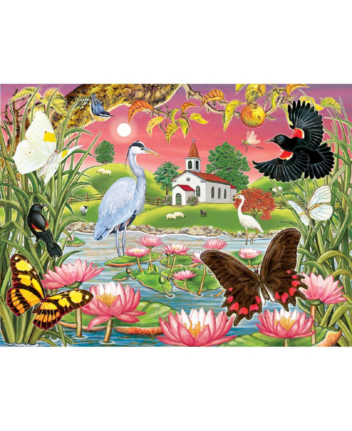 SunsOut Heron Lake 500 piece Jigsaw Puzzle for Adults
