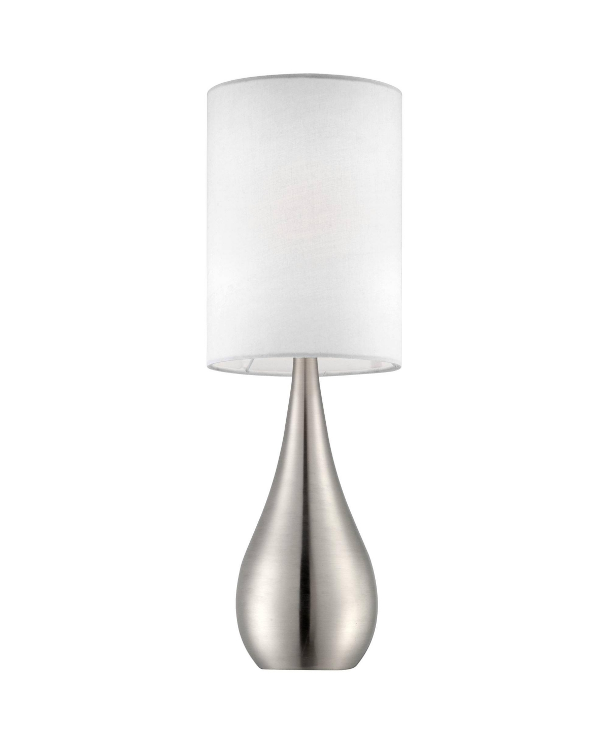 360 Lighting Evans Modern Accent Table Lamps 21" High Set of 2 Brushed Nickel Metal Teardrop White Cylinder Shade for Bedroom Living Room House H