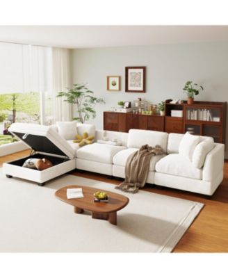 Modular Sofa with Ottoman & Cup Holders (5-Seater)