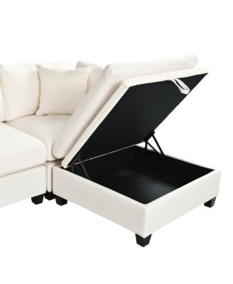 Modular Sofa with Ottoman & Cup Holders (5-Seater)