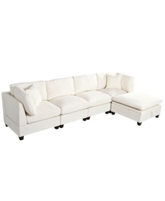 Modular Sofa with Ottoman & Cup Holders (5-Seater)
