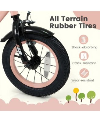 Kids Training Bike with Adjustable Seat Dual Brake System and Rubber Tires