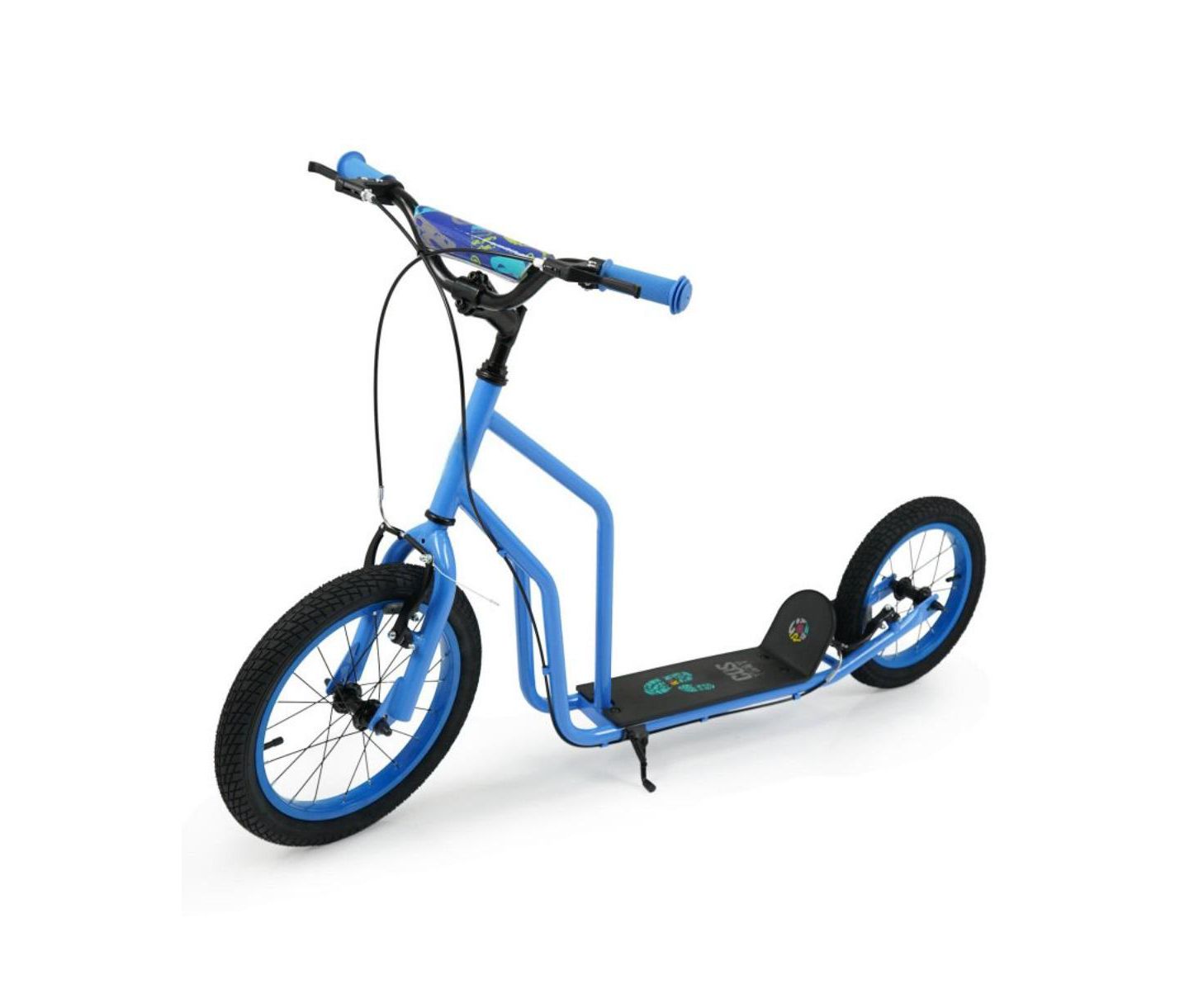 Детская игрушка HONGGE Youth Kick Scooter with Adjustable Handlebar and Inflatable Tires, 110 lbs Capacity, Ages 8+, цвет: Синий — фото 1