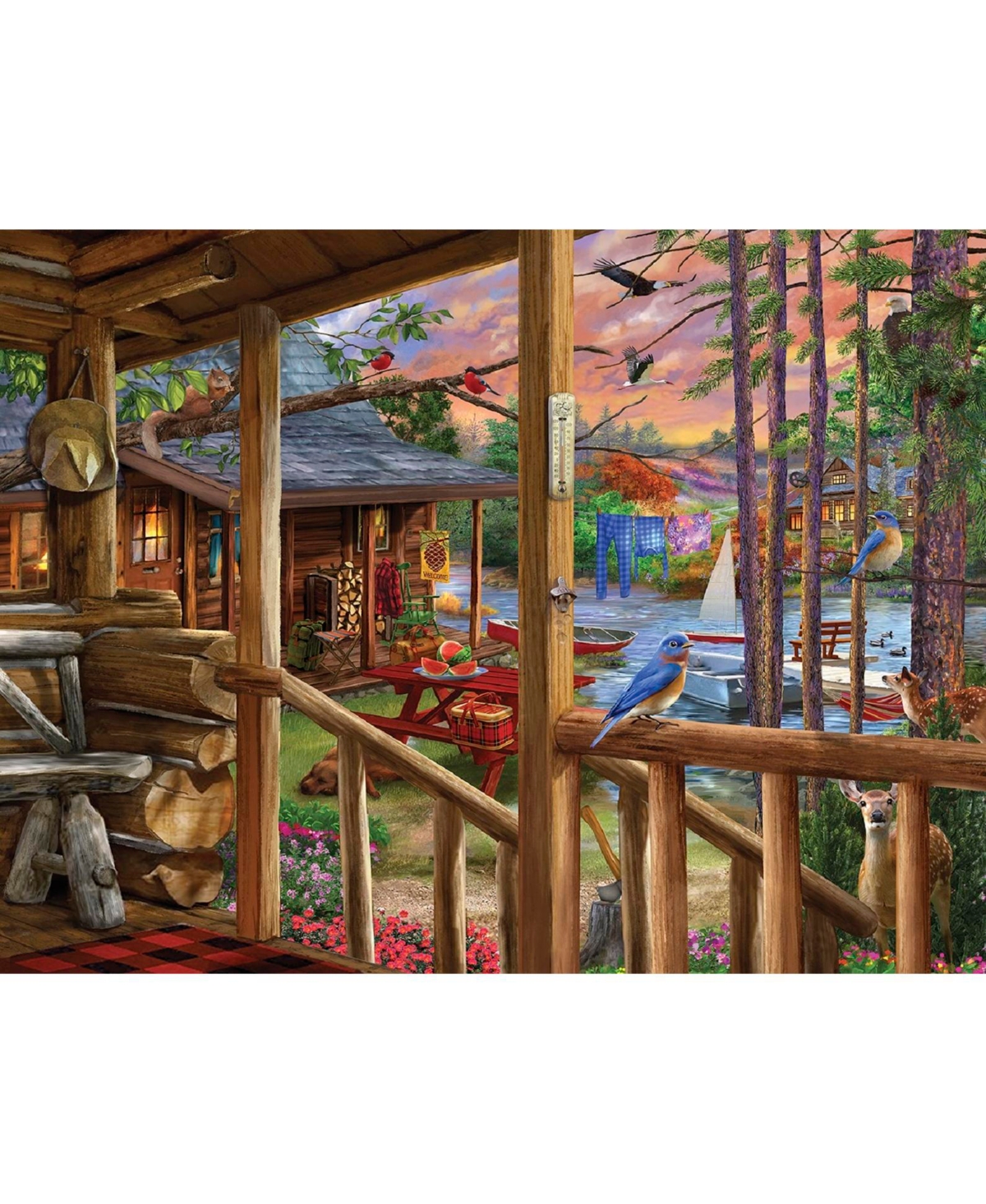 SunsOut At The Cabins 300 piece Jigsaw Puzzle for Adults