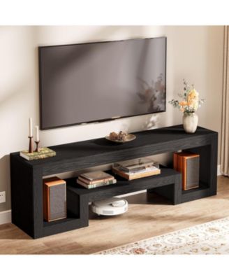 63-Inch TV Stand for 55/60/65/75-Inch TVs, Farmhouse Entertainment Center, Rustic Brown