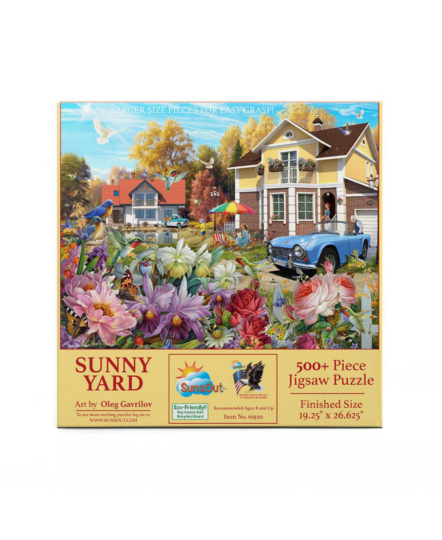 Пазл SunsOut Sunny Yard 500 piece Jigsaw Puzzle for Adults Large Pieces — фото 5