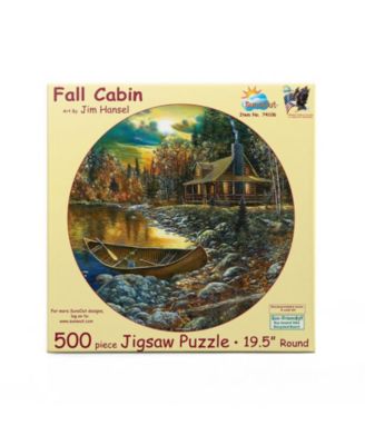 Fall Cabin 500 piece Jigsaw Puzzle for Adults Round