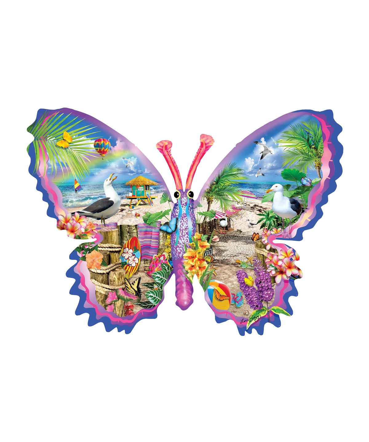 Summer Butterfly 1000 piece Jigsaw Puzzle for Adults Special Shape
