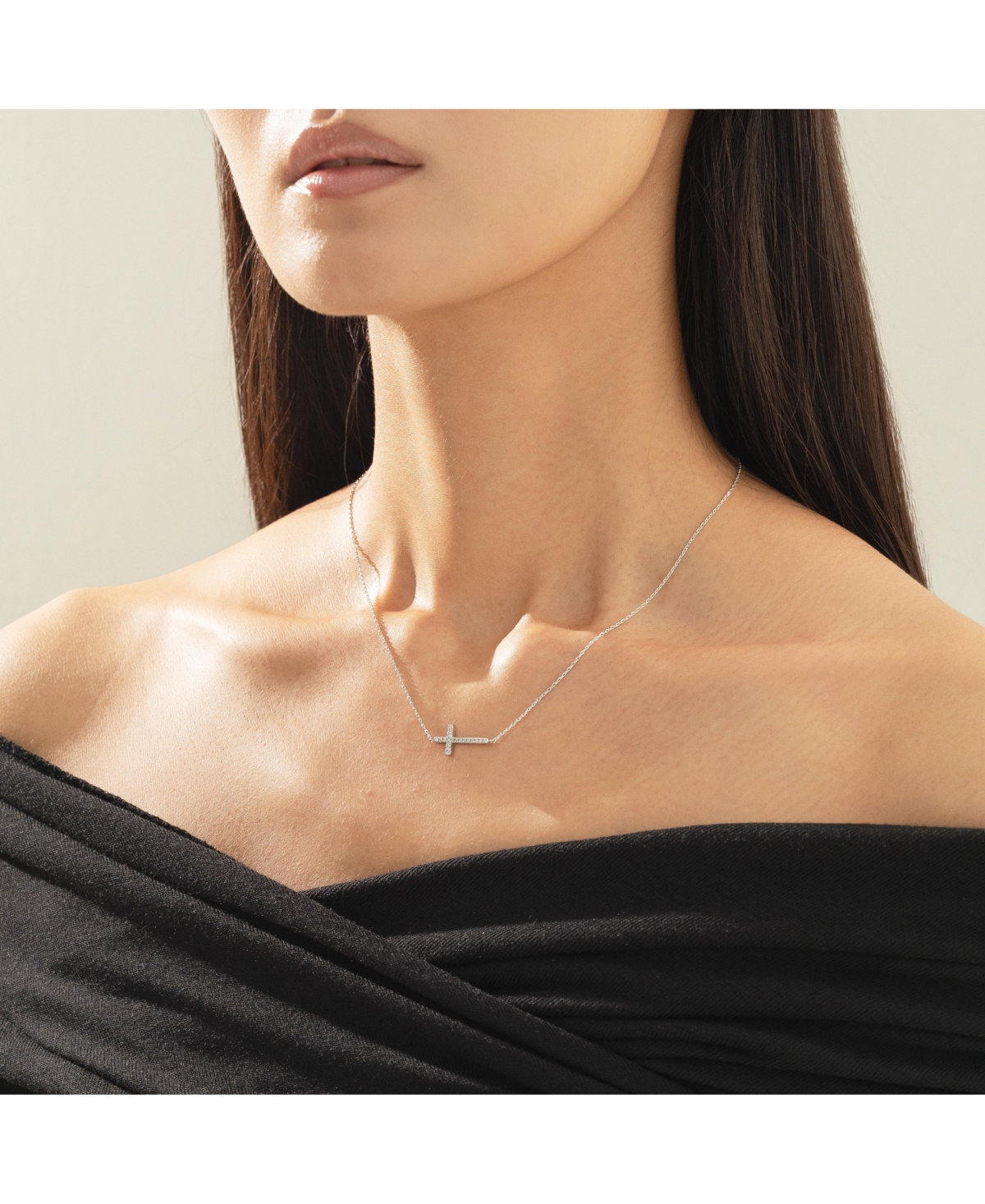 Bearfruit Jewelry Plated Elowen Horizontal Cross Necklace Holiday Gift Guide