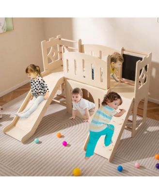 8 in 1 Toddler Wooden Indoor Playground with Climber