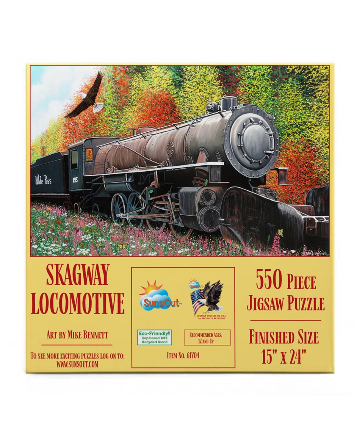 SunsOut Skagway Locomotive 550 piece Jigsaw Puzzle for Adults