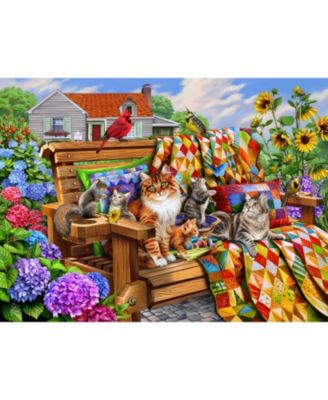 Cats and Quilts 1000 piece Jigsaw Puzzle for Adults