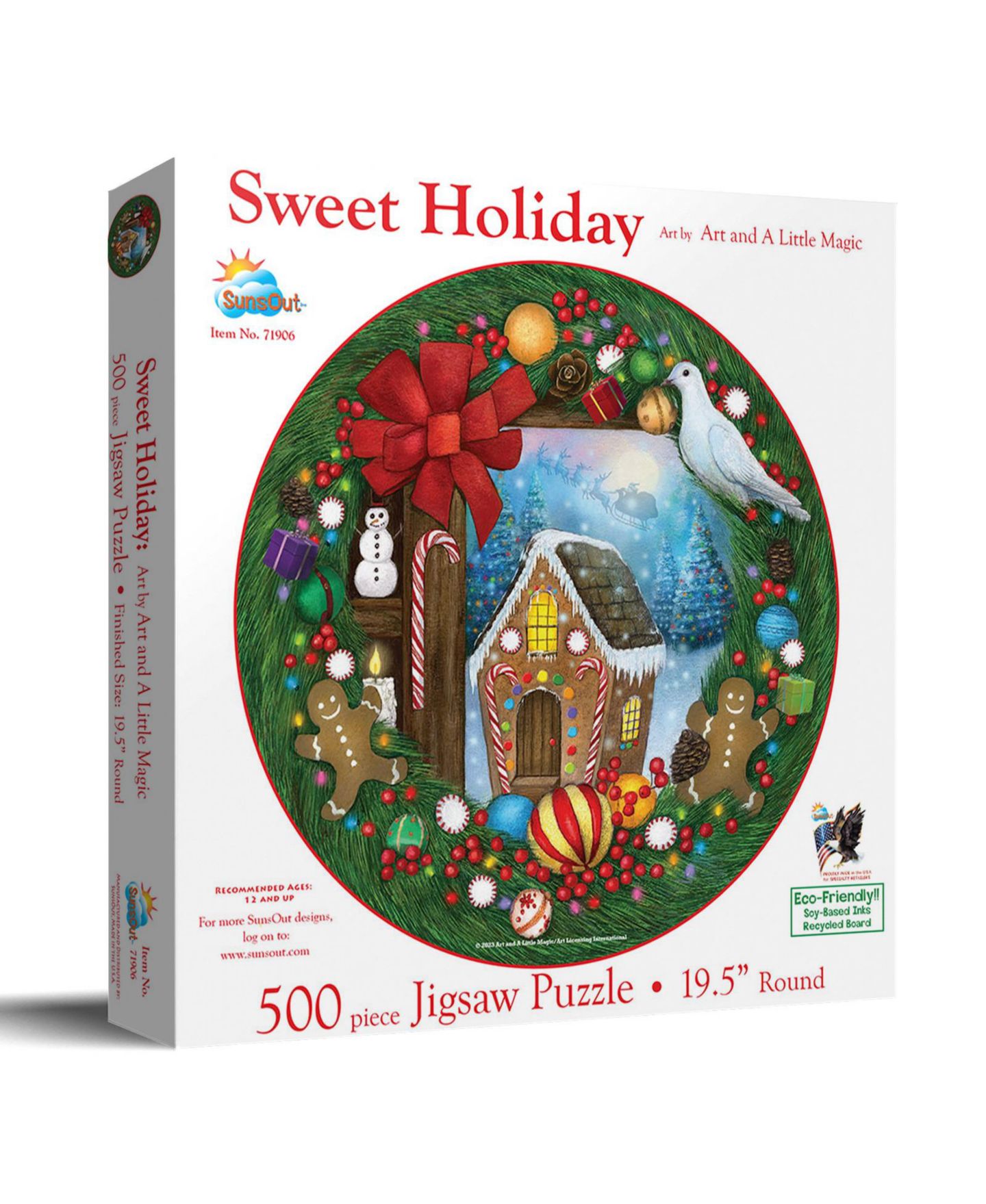 Детский пазл SunsOut Sweet Holiday 500 Piece Round Jigsaw Puzzle, от 15 лет — фото 1