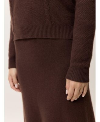 Women's Cropped Crewneck Cashmere Sweater