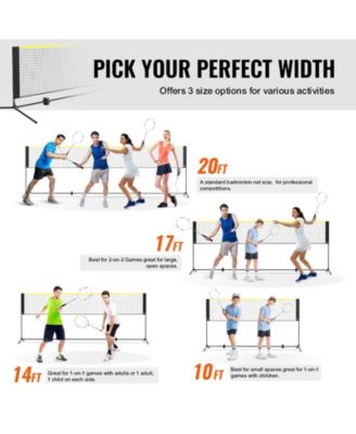 Adjustable Badminton and Volleyball Net, ft Foldable Pickleball Net with Poles, Stand and Carry Bag for Backyard Indoor Outdoor