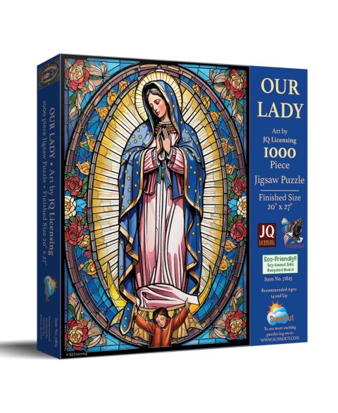 Детский пазл SunsOut Stained Glass Our Lady 1000 Piece Jigsaw Puzzle, Ages 15+