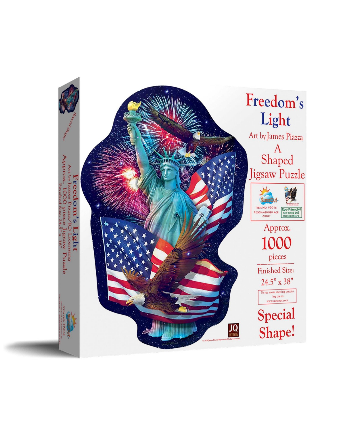 SunsOut Freedom's Light 1000 piece Jigsaw Puzzle for Adults Special Shape Fourth of July