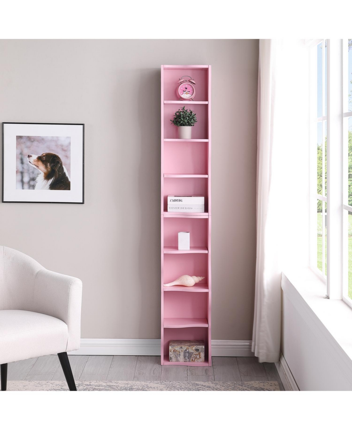 Streamdale Furniture Wavy 8-Layer Adjustable Bookshelf