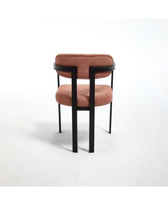 Boucle Dining Chairs Set of 2, Mid-Century Modern,Metal Legs