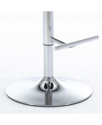 Streamdale Swivel Velvet Barstools, Adjustable Height, Chrome Base, Set of 2, Gray